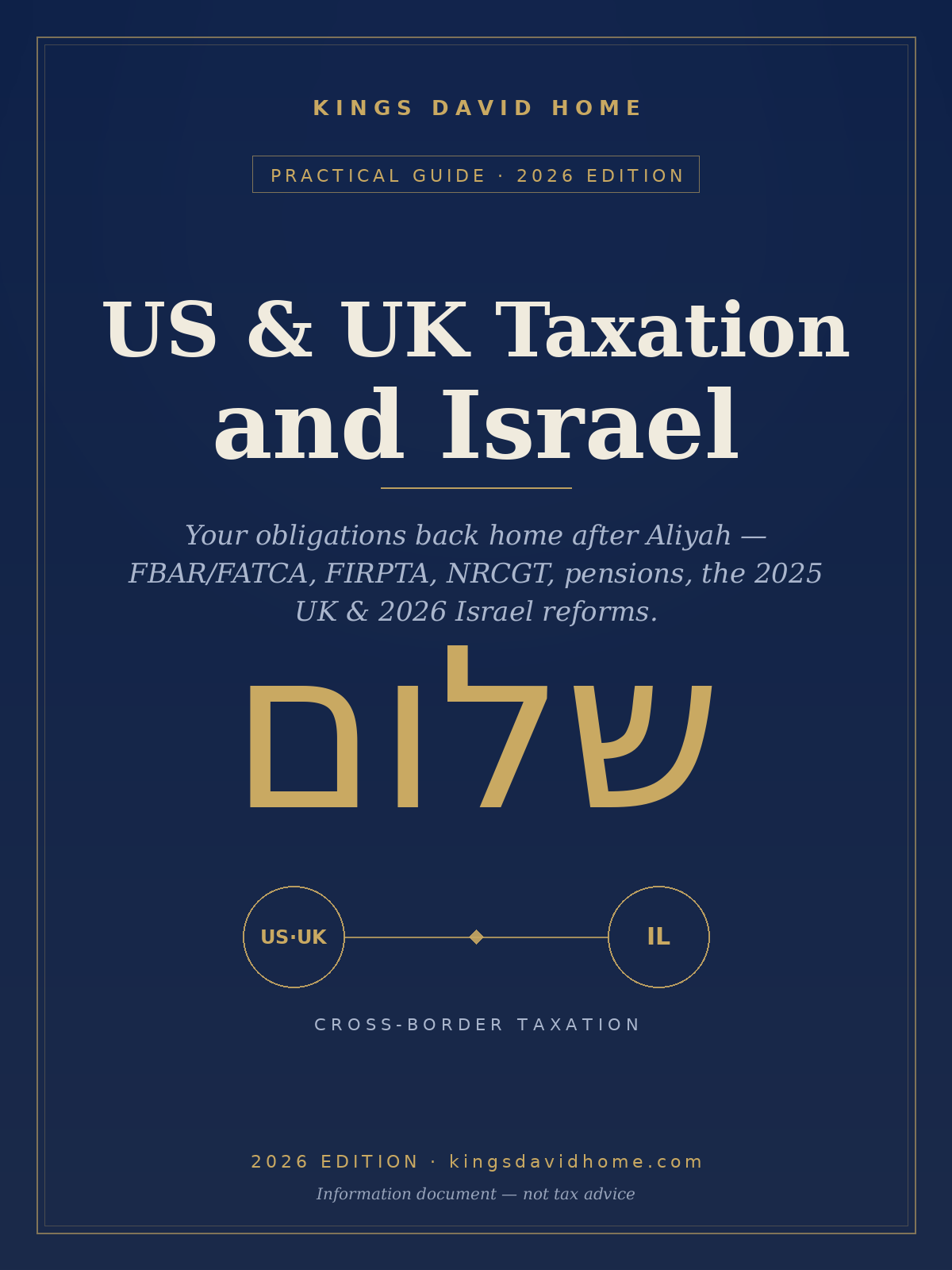 US & UK Taxation and Israel 2026 guide — King's David Home